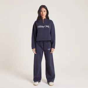 Pantalon de Jogging à Jambe Droite - Bleu Encre