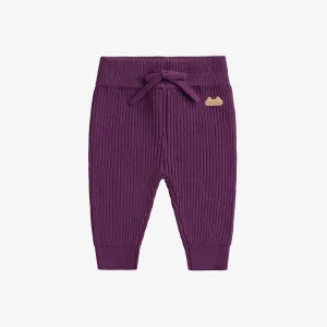 Pantalon en tricot  mauve style jogging, naissance || Purple knitted pants jogger style, newborn