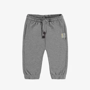 Pantalon gris coupe régulière style jogging en coton français, bébé || Gray pants regular fit jogger style in French terry, baby
