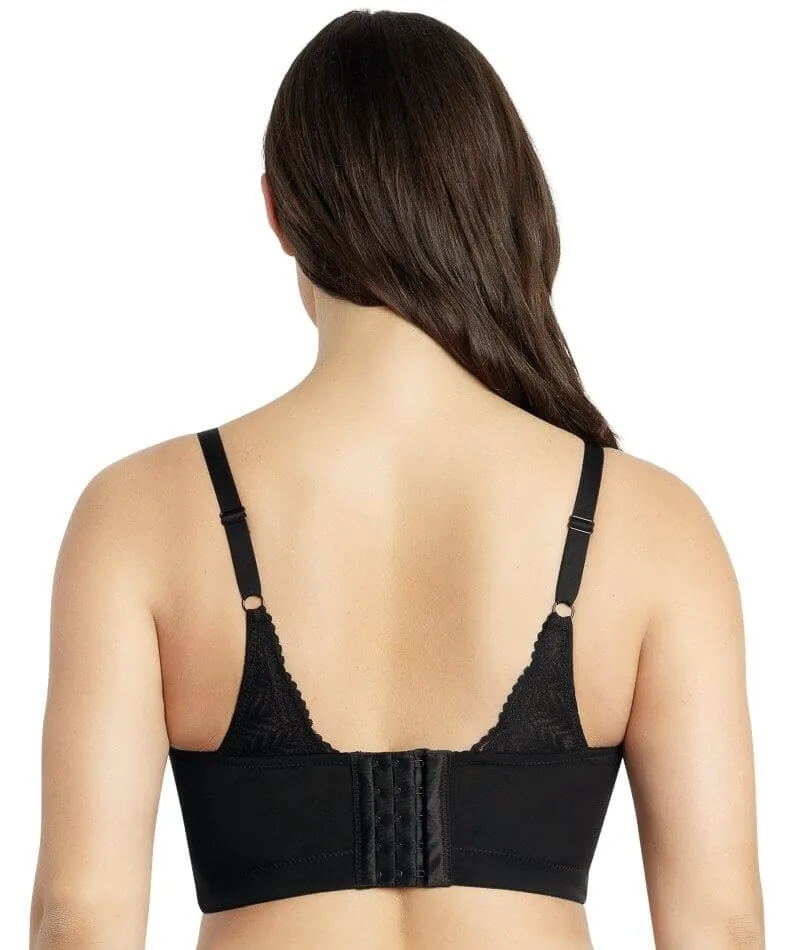 Parfait Mia Wire-Free Longline Padded Lace Bralette - Black