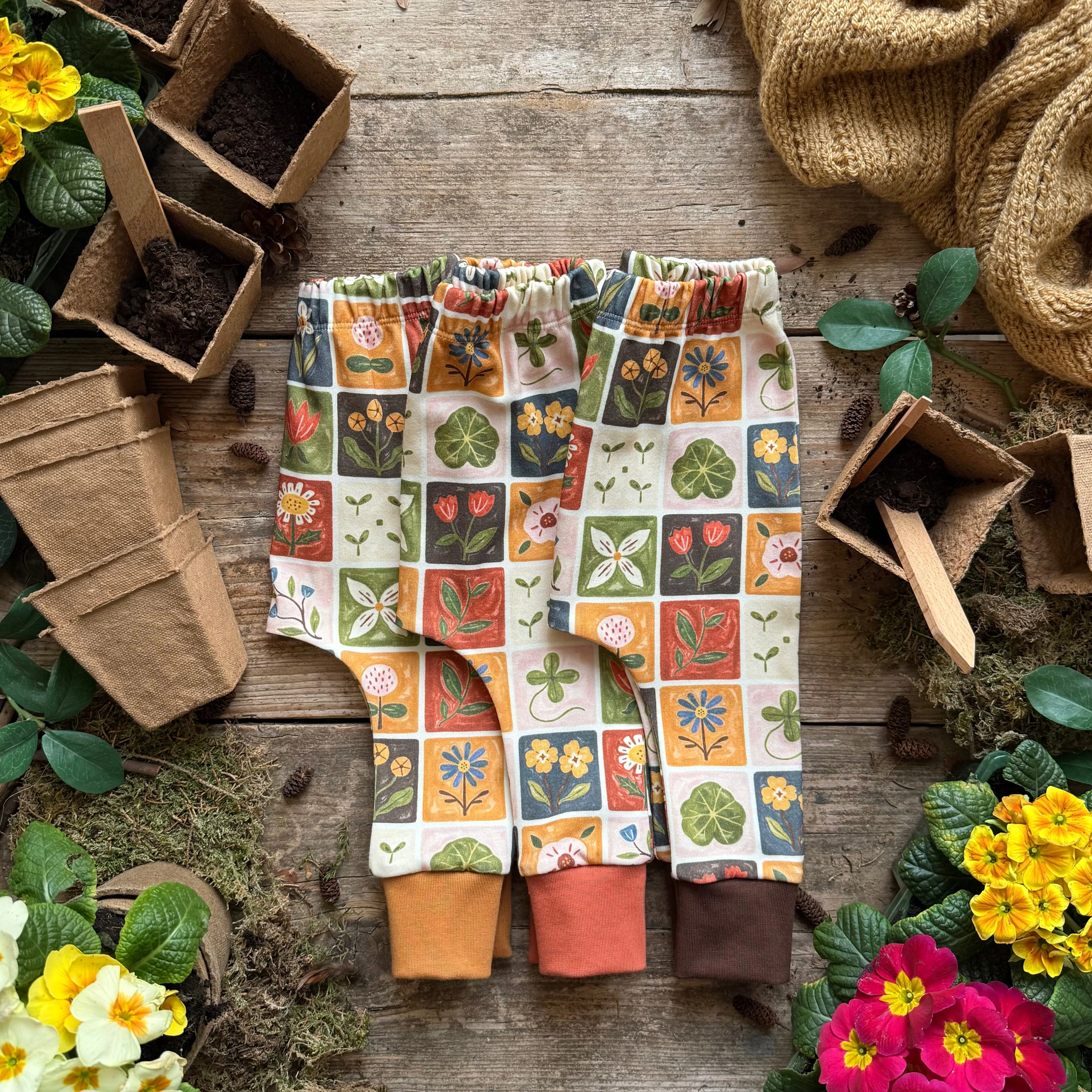 Patchwork Blooms Harem Leggings