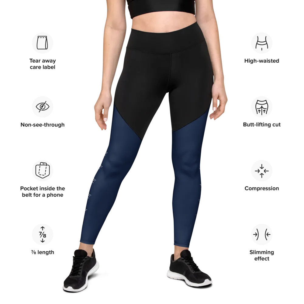 Patriot Women Sports Leggings Black/Navy