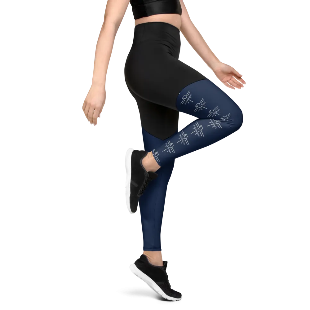 Patriot Women Sports Leggings Black/Navy