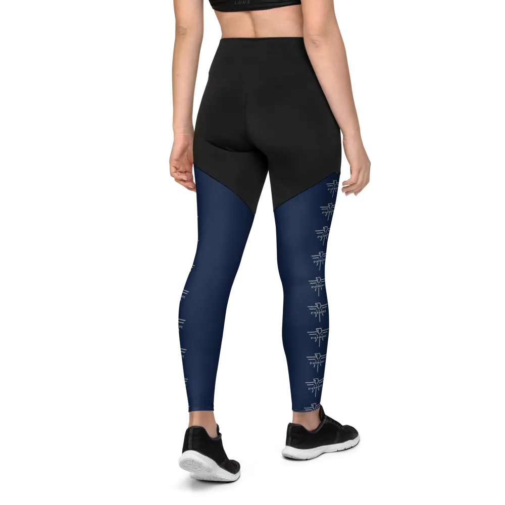 Patriot Women Sports Leggings Black/Navy