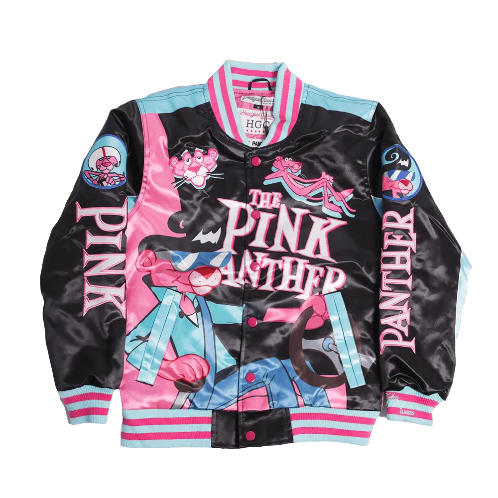 PINK PANTHER YOUTH SATIN JACKET (BLACK)