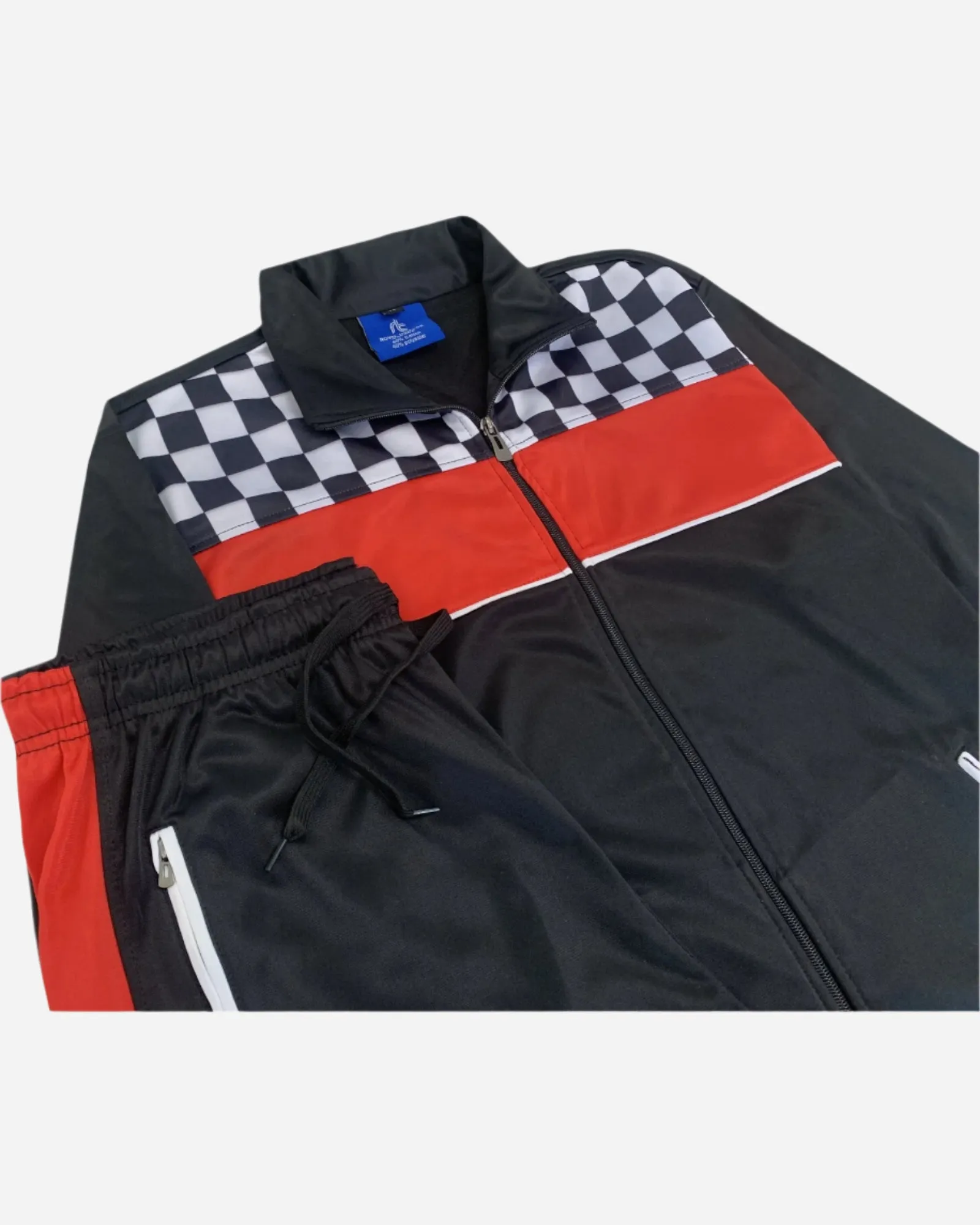 Plaid Checker Style Jogger Tracksuit For Men