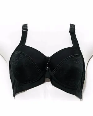 Plus Size Full Cup Single Padded Black Bra