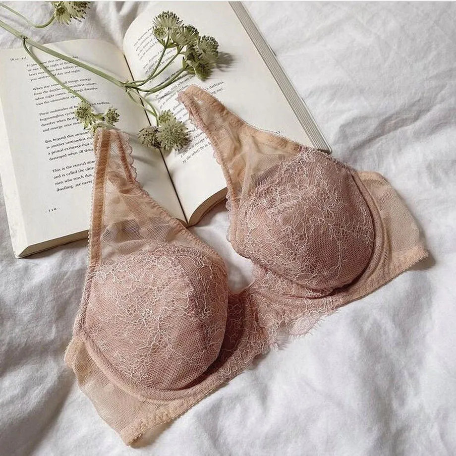 Polka Dot Pink Beige Underwire Bra