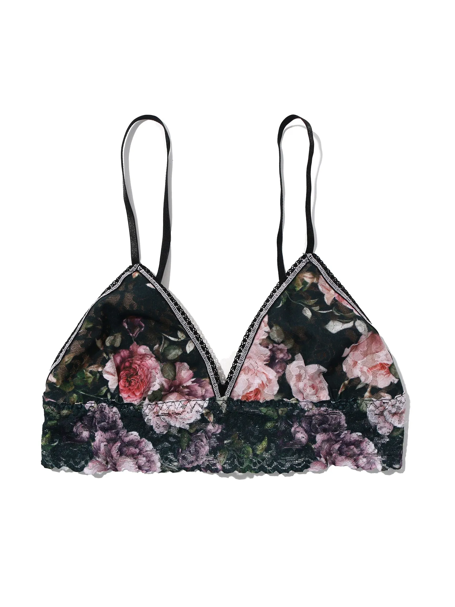 Printed Signature Lace Padded Triangle Bralette Romantique Sale