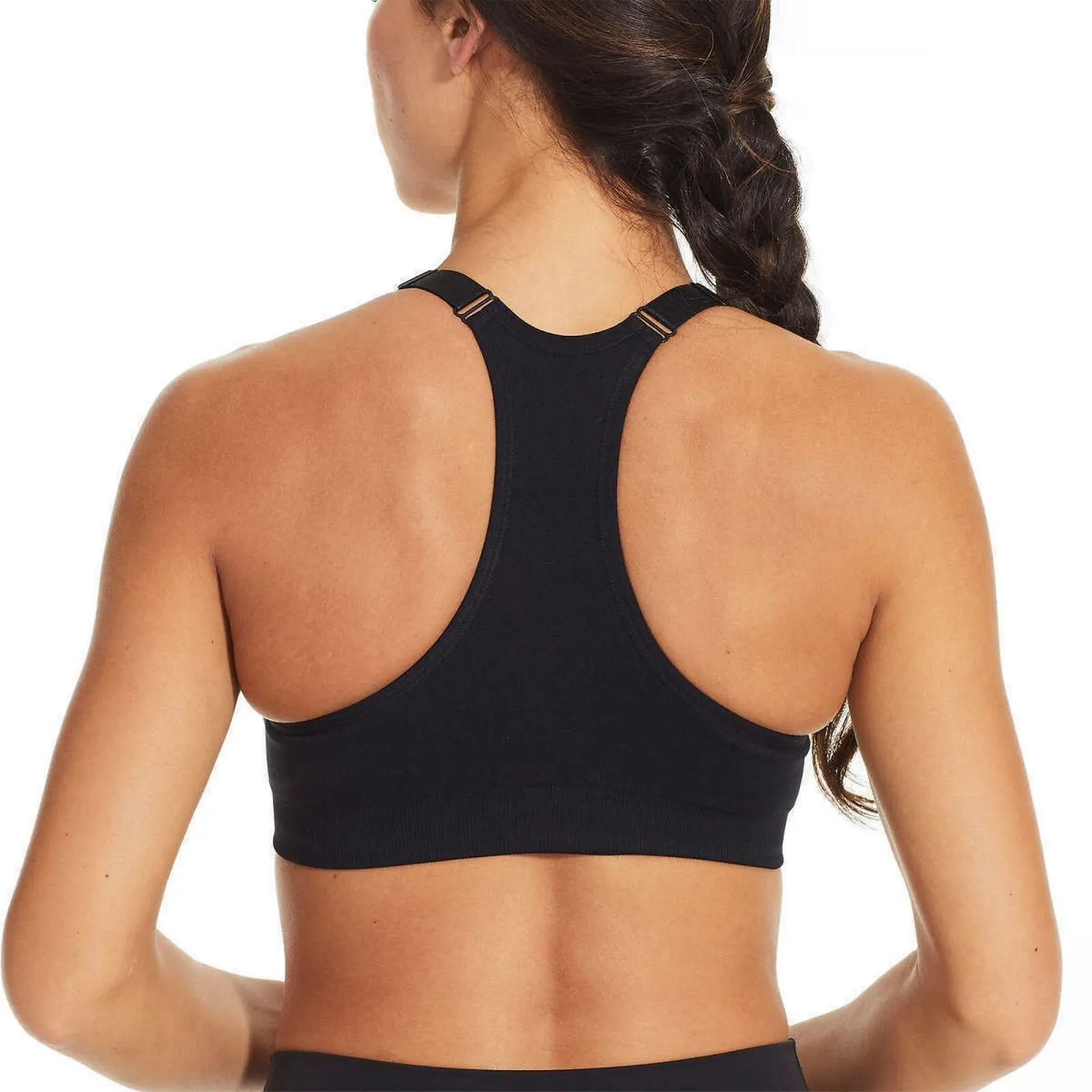 Puma Women's 3 Pack Medium Impact Seamless Sports Bras Black/Grey/White XL