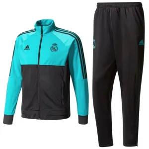 Real Madrid Cf Training Soccer Tracksuit 2018 Black/Light Blue - Adidas