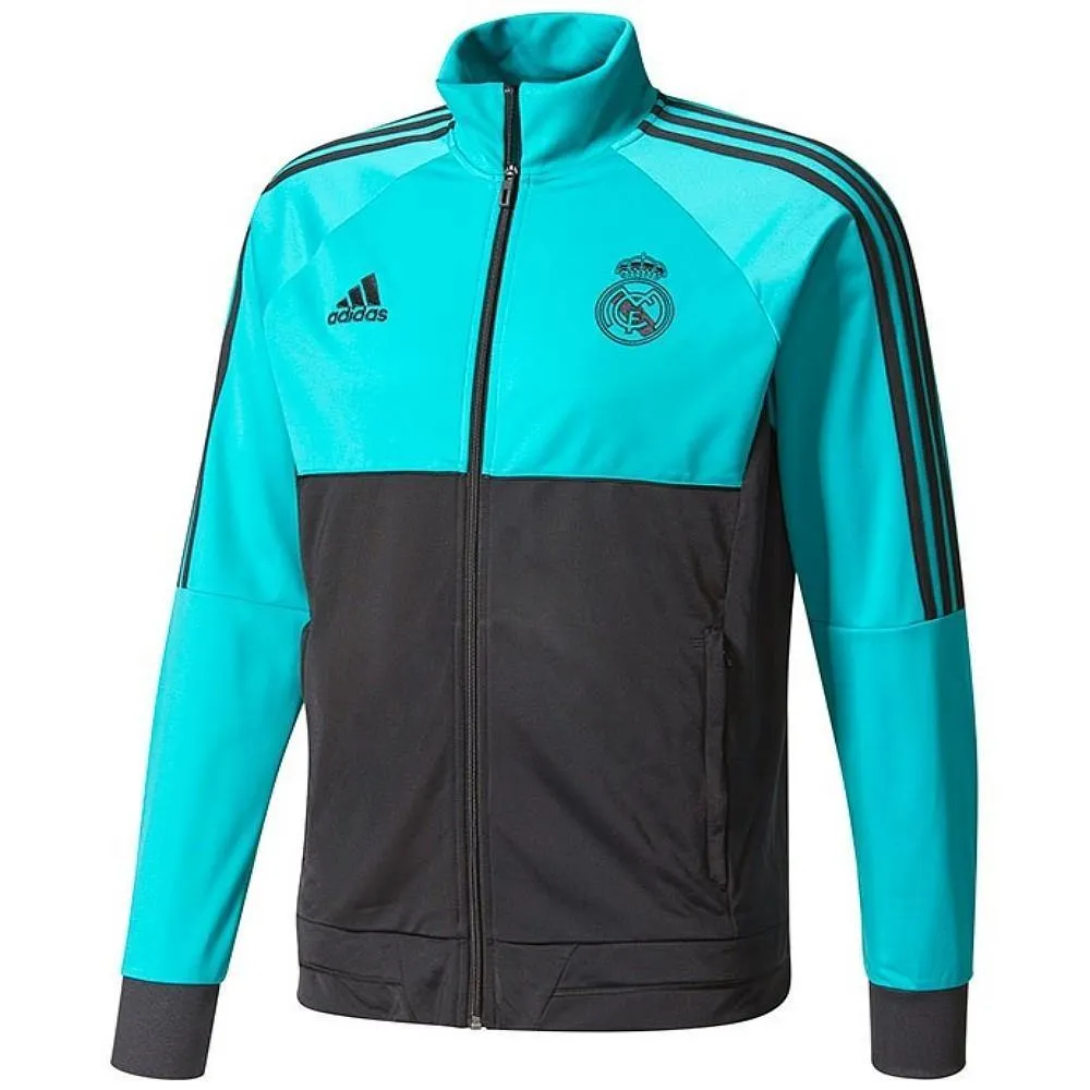 Real Madrid Cf Training Soccer Tracksuit 2018 Black/Light Blue - Adidas