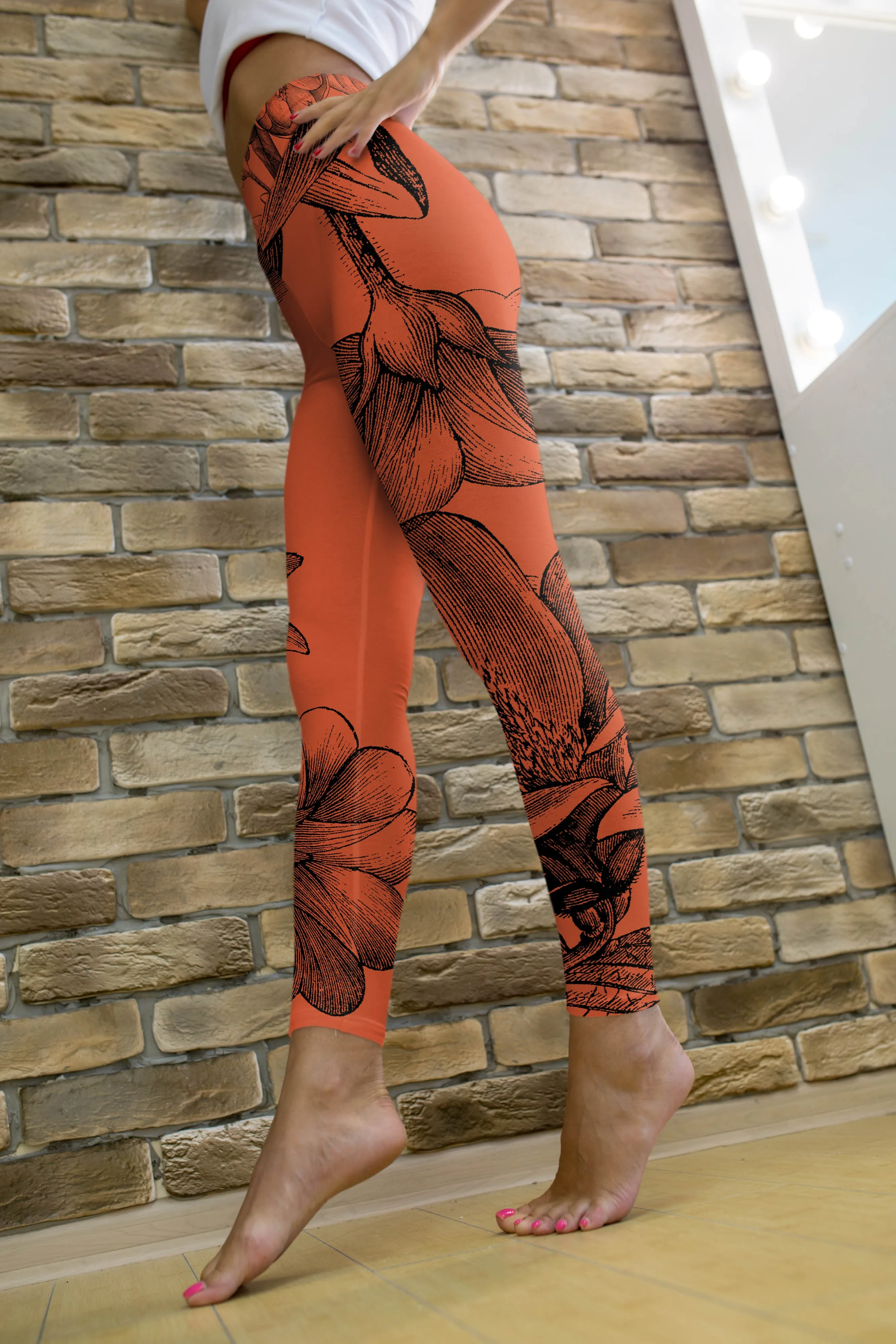 Red Floral Legging