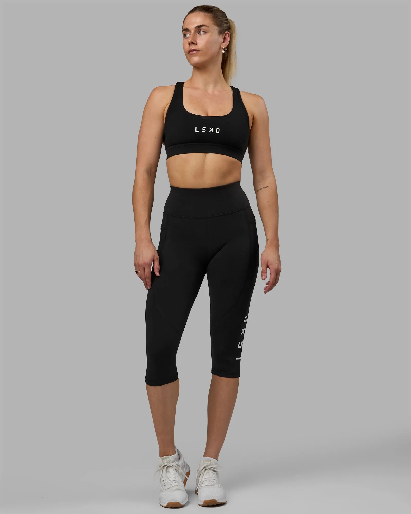 Rep 3/4 Length Tight - Black-White