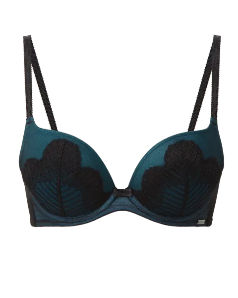 Rhapsody Padded Plunge Bra - Black -