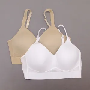 Rhonda Shear 2 Pack Mesh Back Molded Cup Bras White/ Nude XL