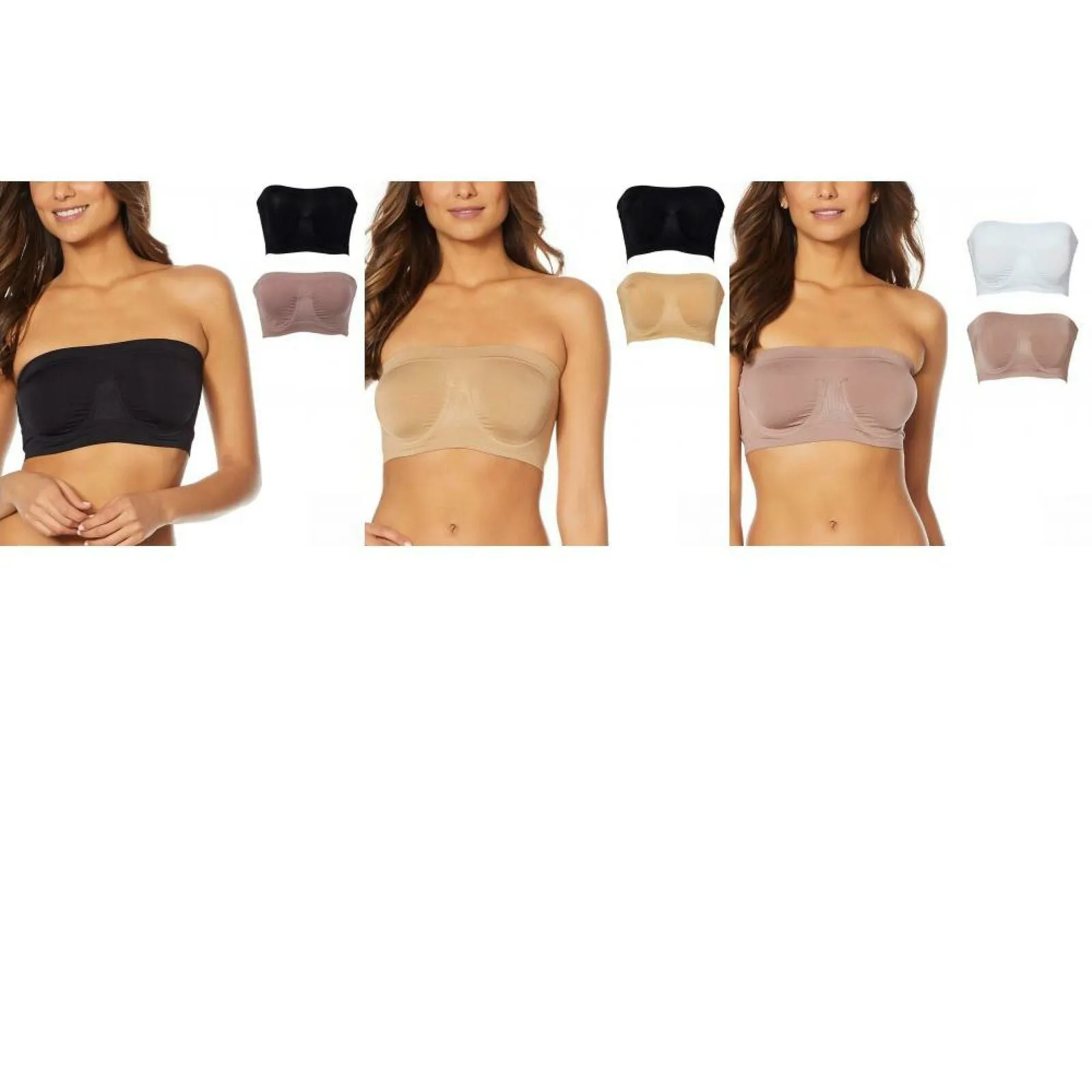 Rhonda Shear 2 Pack Seamless Underwire Bandeau Bras