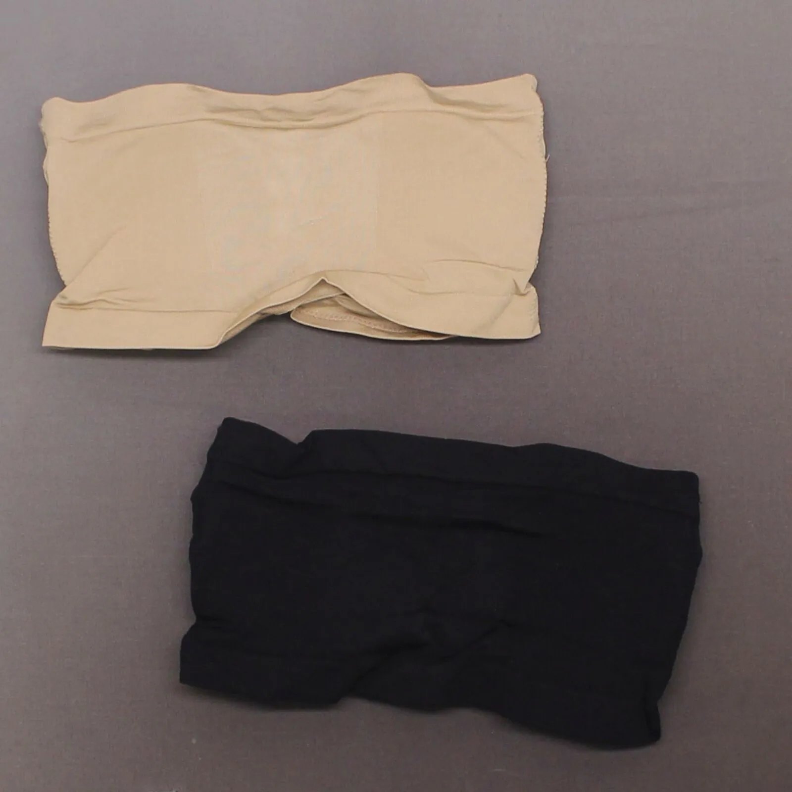 Rhonda Shear 2 Pack Underwire Bandeau Bras Black / Nude Large