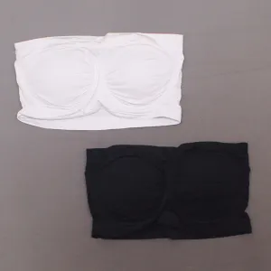 Rhonda Shear 2 Pack Underwire Bandeau Bras Black / White Medium
