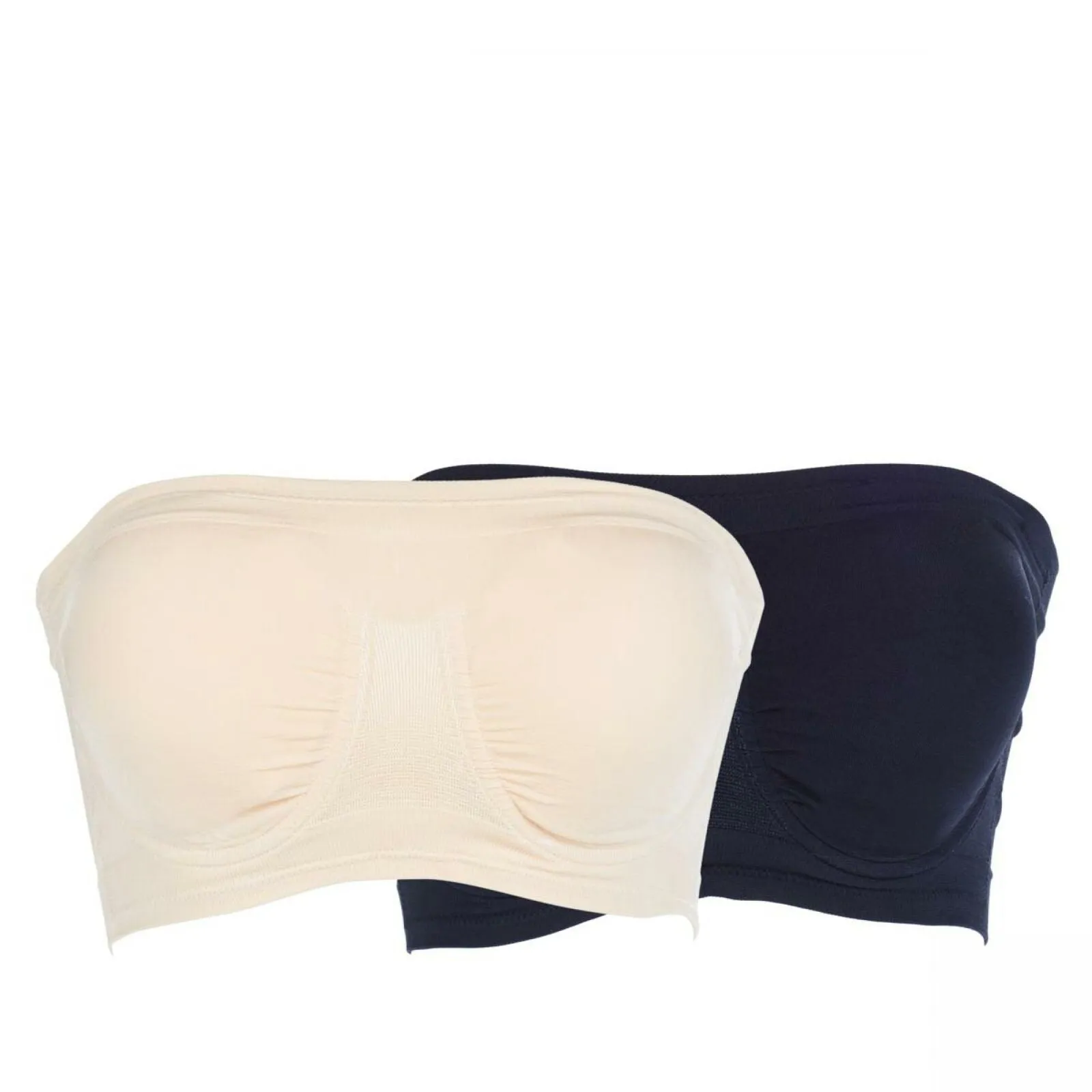 Rhonda Shear 2 Pack Underwire Bandeau Bras Nude/ Black Medium