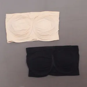Rhonda Shear 2 Pack Underwire Bandeau Bras Nude/ Black Medium