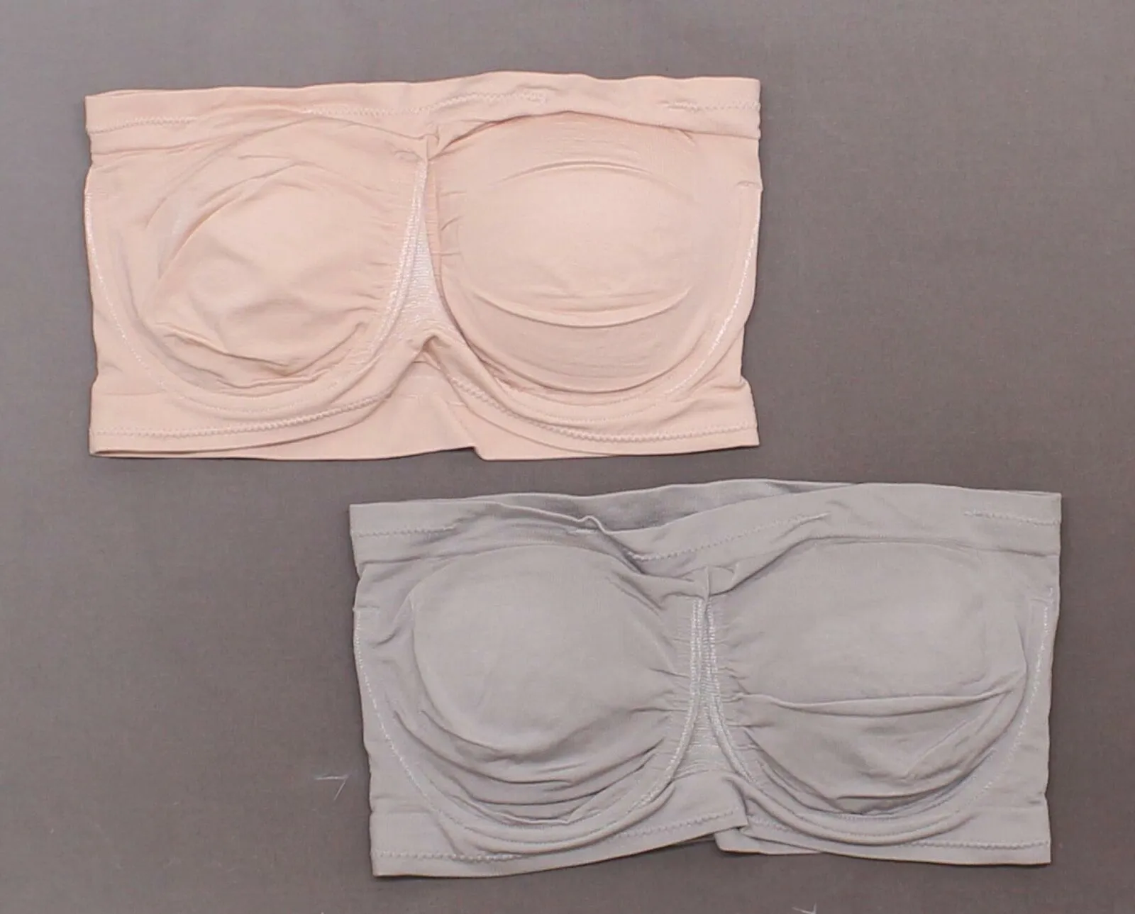 Rhonda Shear 2 Pack Underwire Bandeau Bras With Pads Gray / Pink Large