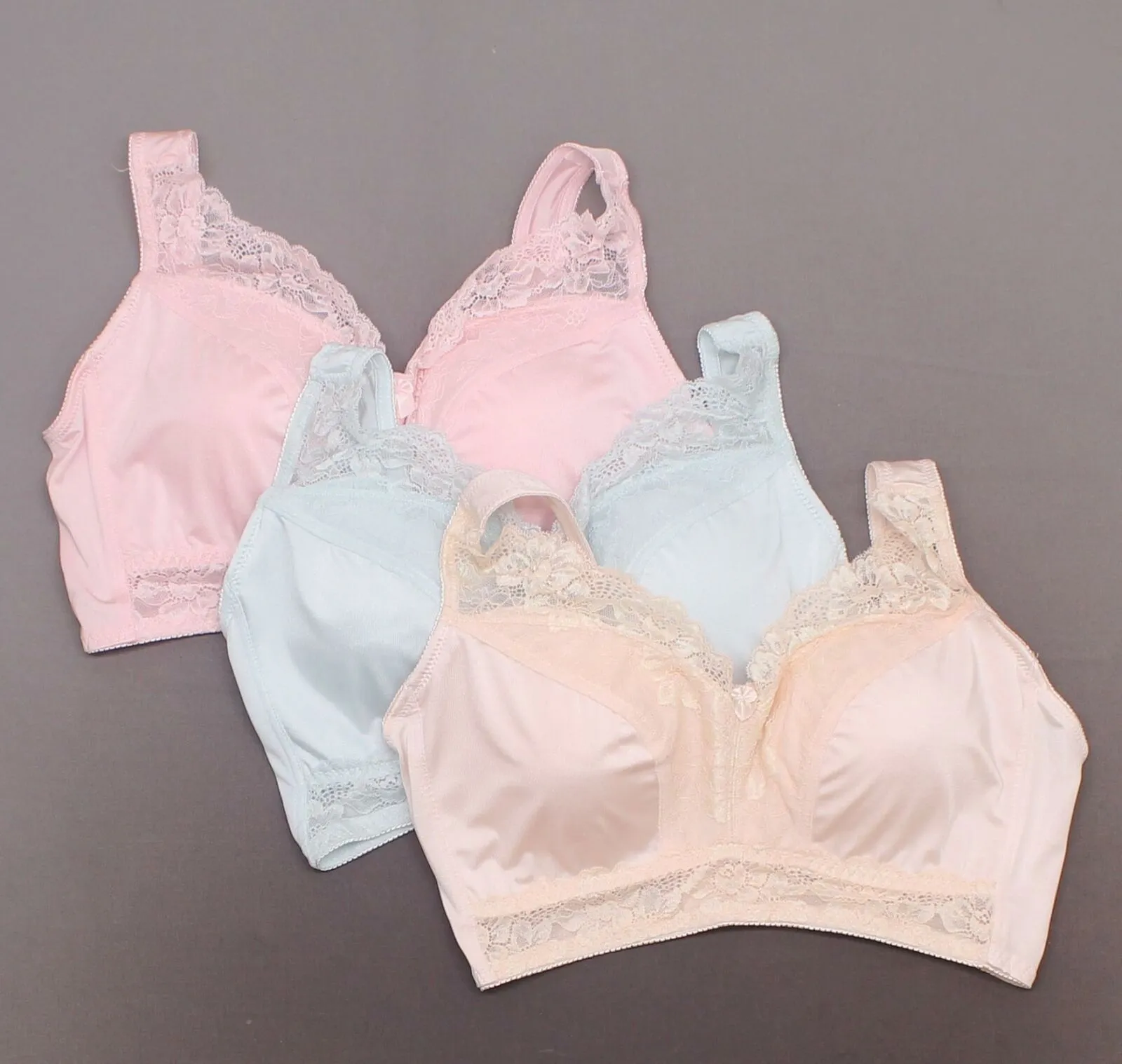Rhonda Shear 3 Pack Adjustable Back Betty Pin-Up Bras Lights Plus 1X