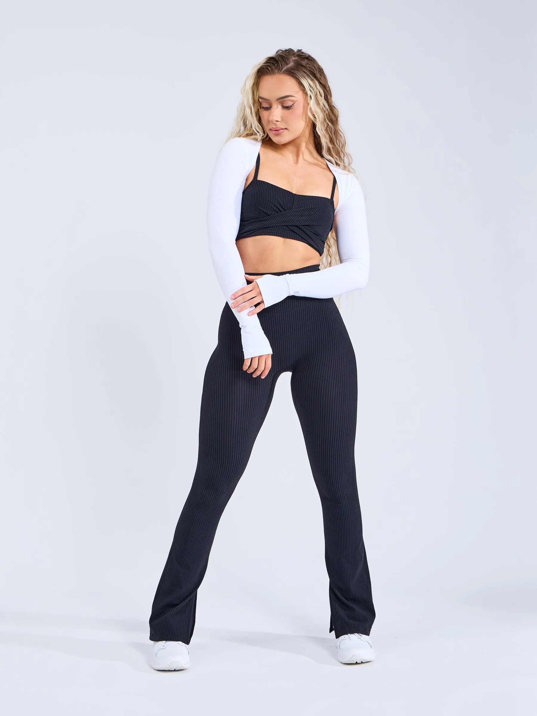 Rosa Boot Cut Legging - Black Pinstripe