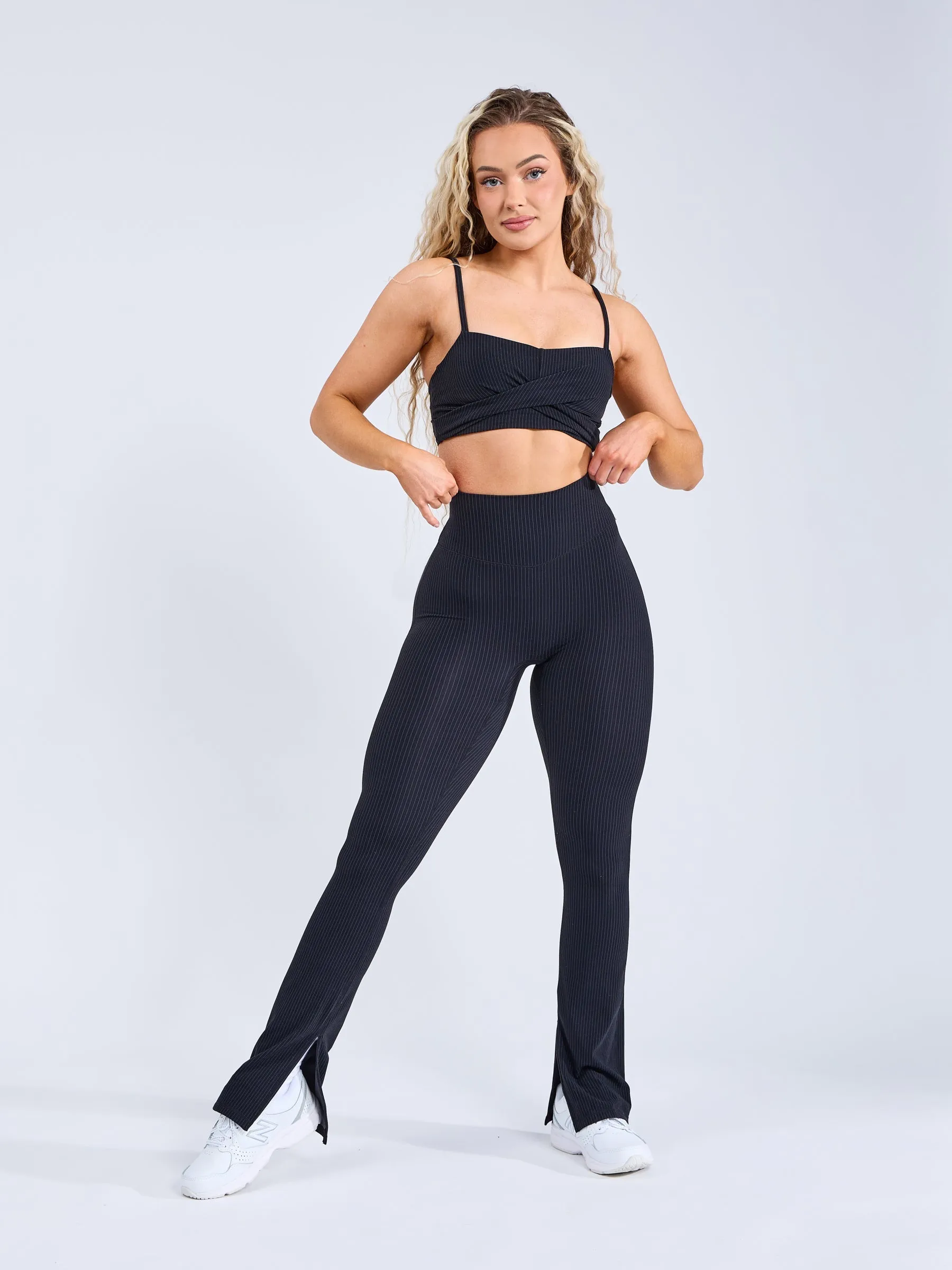 Rosa Boot Cut Legging - Black Pinstripe