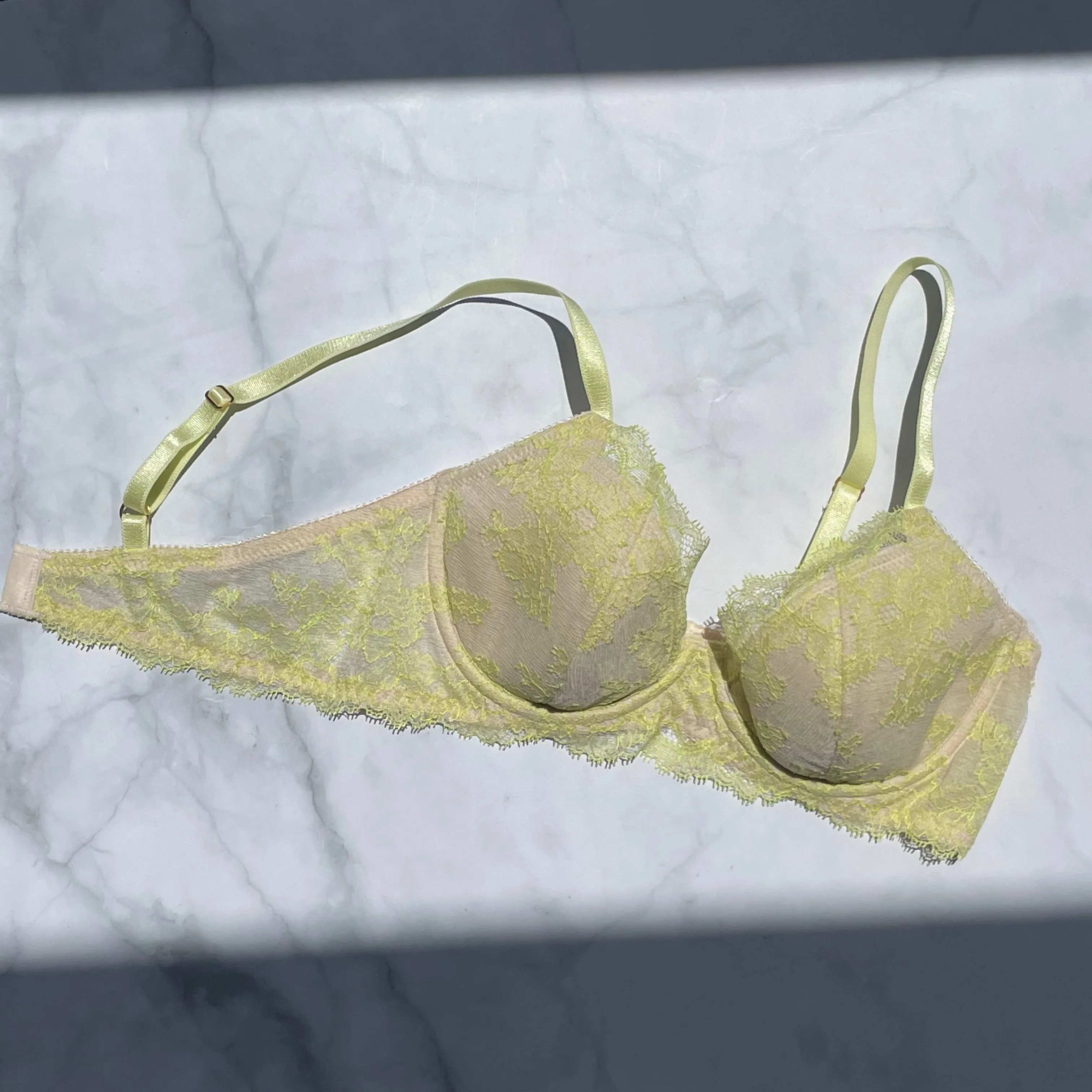 SALE Poppy Lime Yellow Underwire Bra