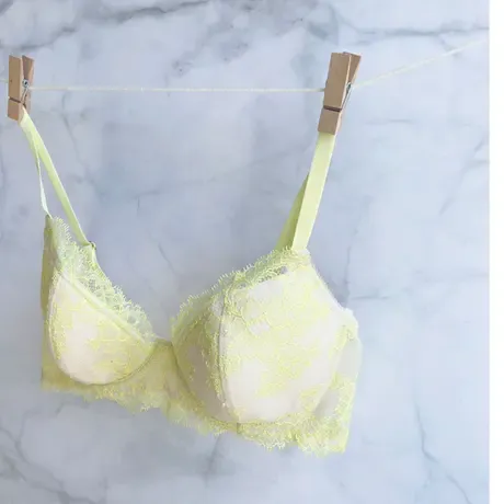 SALE Poppy Lime Yellow Underwire Bra