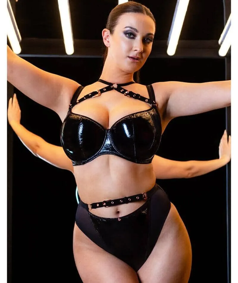 Scantilly Buckle Up Padded Half Cup Bra - Black