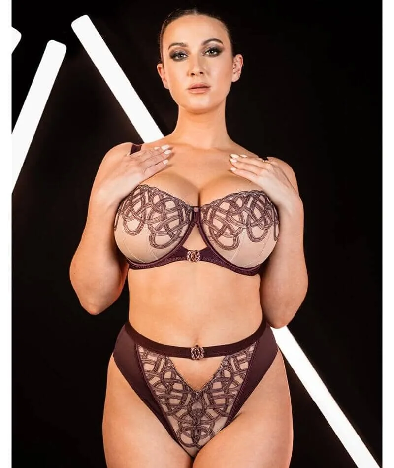 Scantilly Lovers Knot Balcony Bra - Fig/Latte Beige