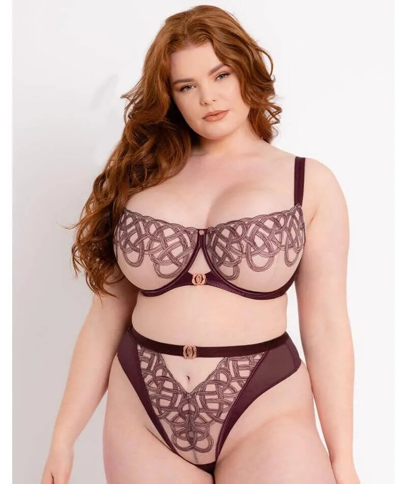 Scantilly Lovers Knot Balcony Bra - Fig/Latte Beige