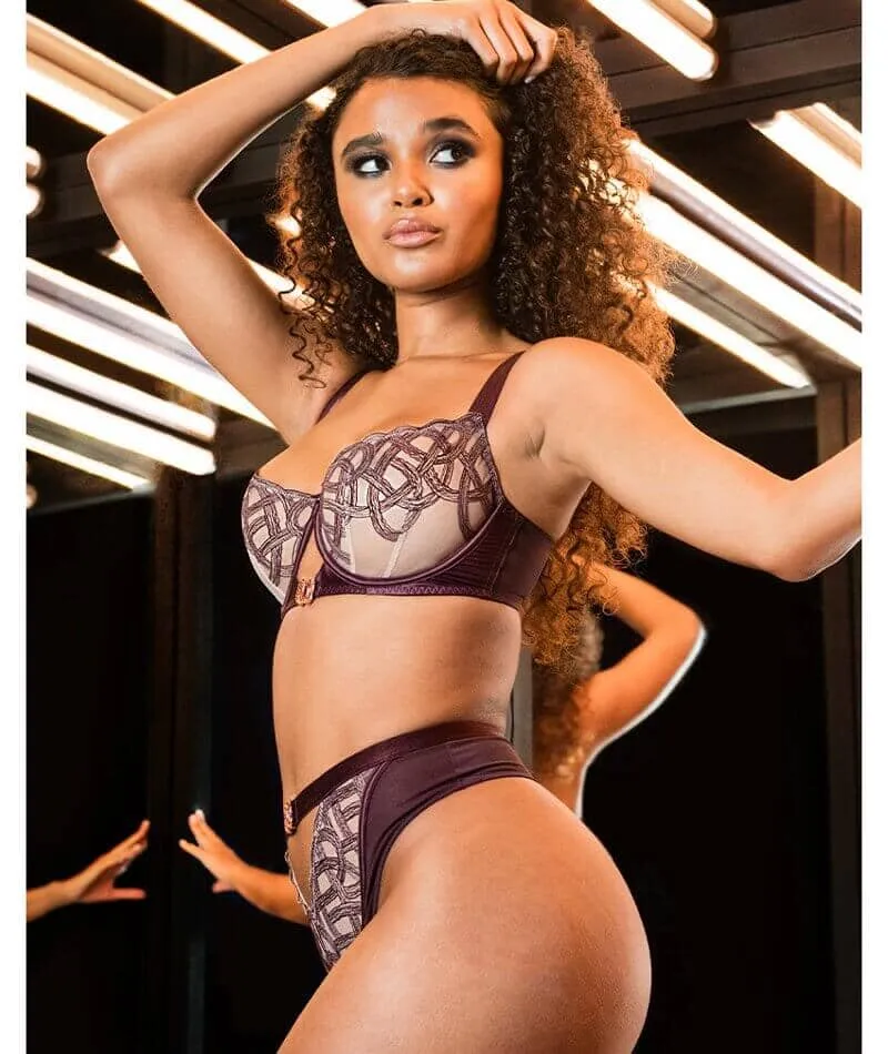 Scantilly Lovers Knot Balcony Bra - Fig/Latte Beige