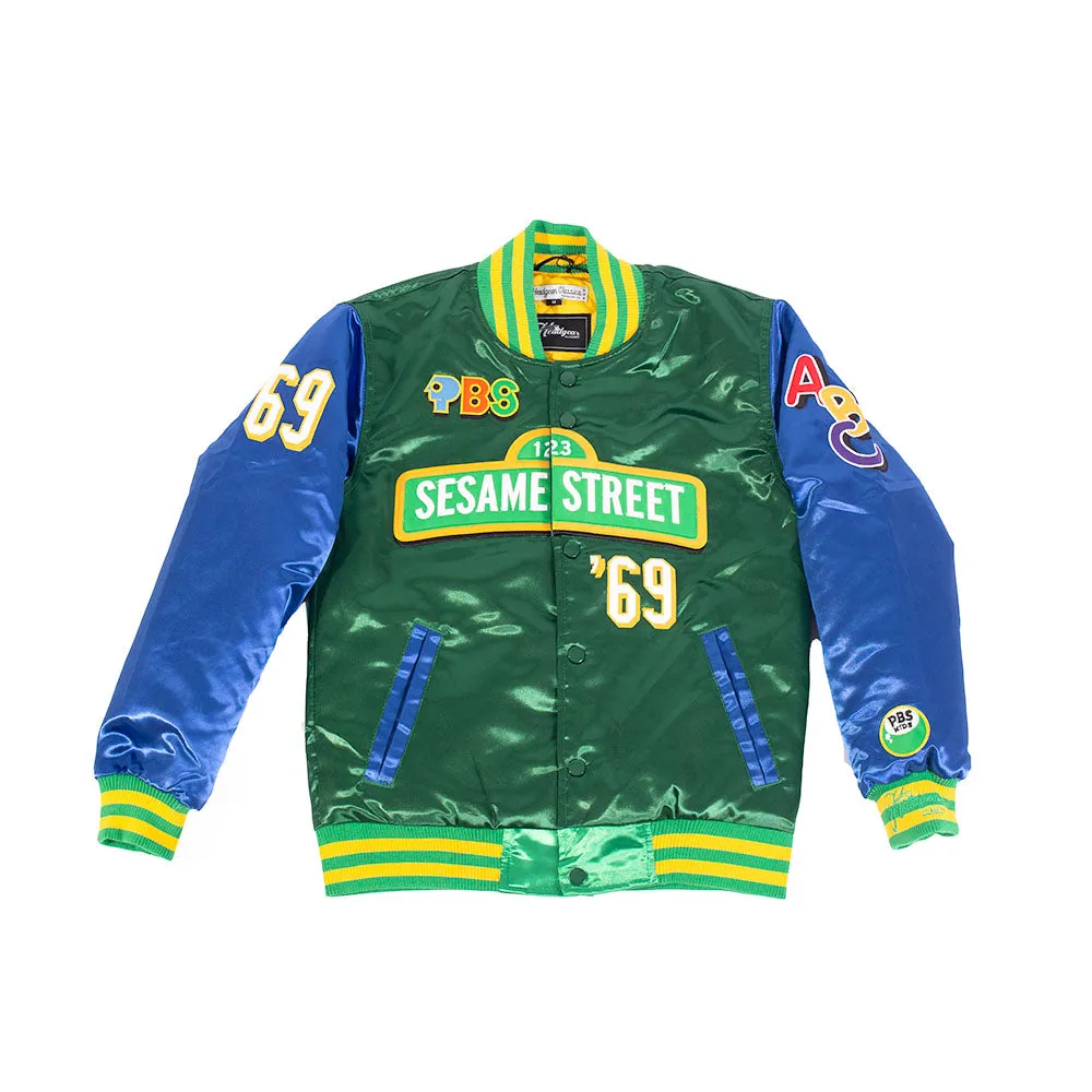 SESAME STREET SATIN JACKET (GREEN)