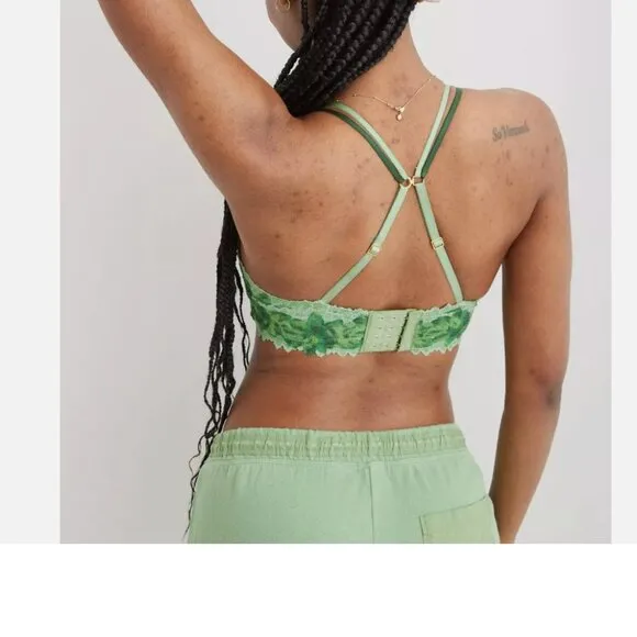 Set of 2 Aerie Real Power Wireless Push Up Sunkissed Lace Bras