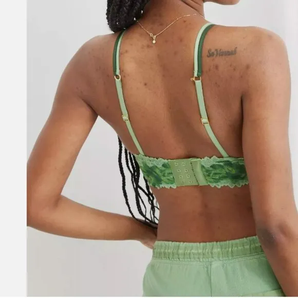 Set of 2 Aerie Real Power Wireless Push Up Sunkissed Lace Bras