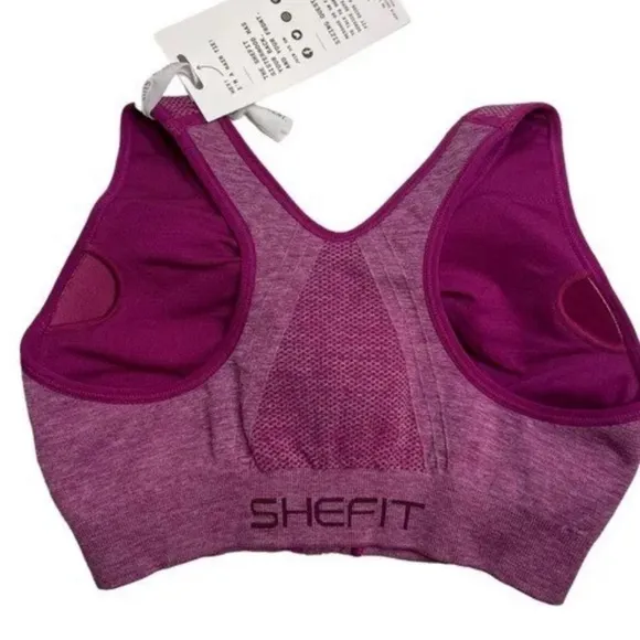 SHEFIT Lounge Bra Sports Bra Racerback Berry Chill Small $75 NEW Maroon Athletic