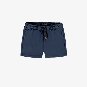 Short coupe décontractée marine en coton français, bébé  || Navy relaxed-fit shorts in french cotton, baby