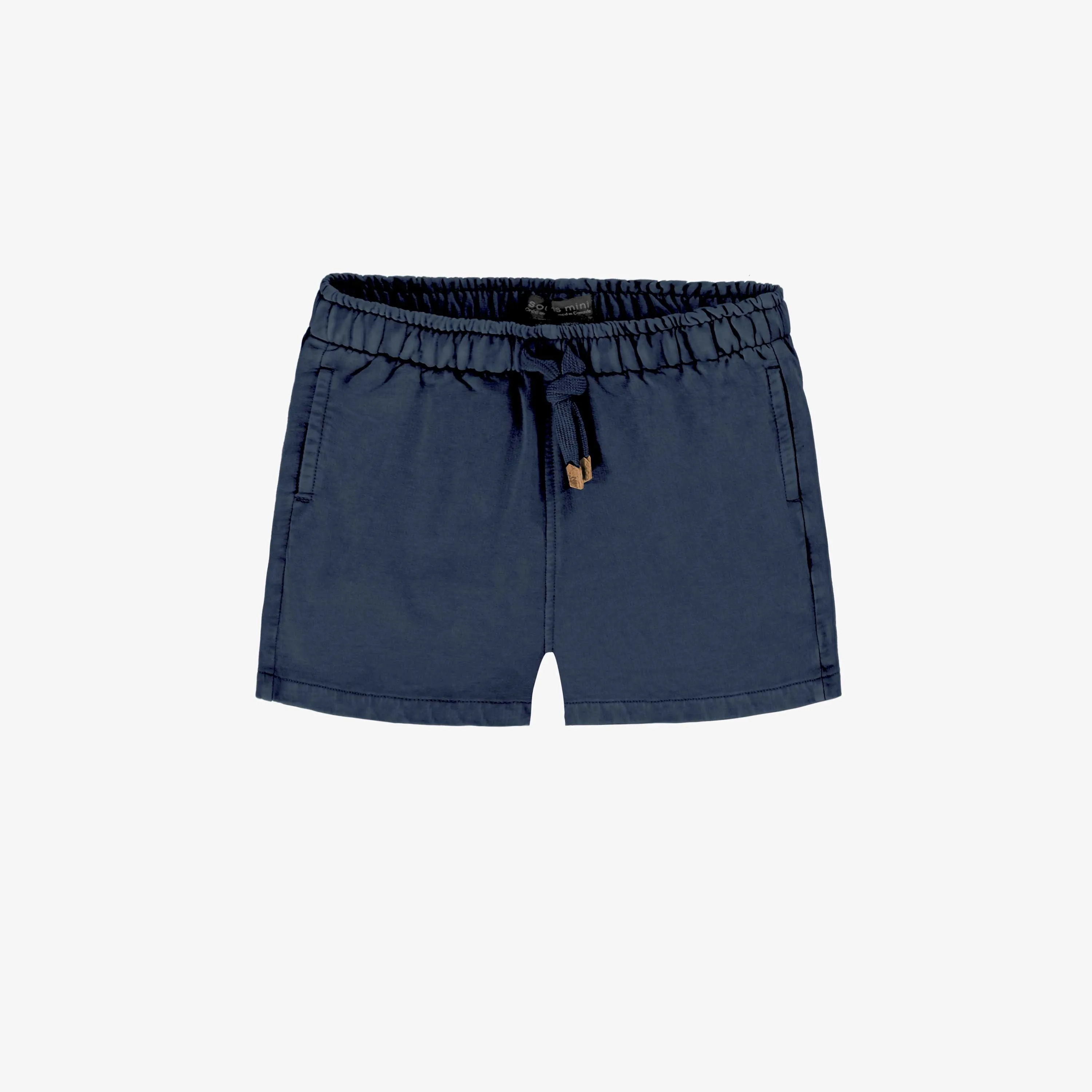 Short coupe décontractée marine en coton français, bébé  || Navy relaxed-fit shorts in french cotton, baby