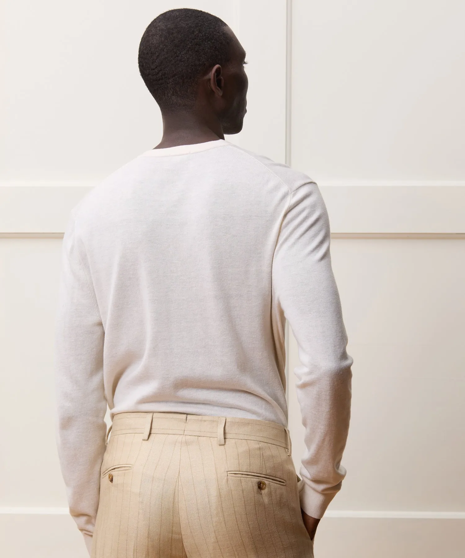 Silk-Cashmere Crewneck Sweater