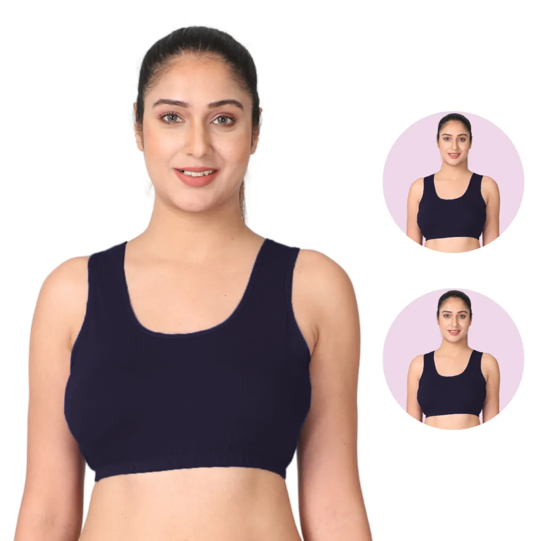 Sleep Bra | Lounge Bra | Non Padded | Non Wired | Full Coverage | Racerback | Pack Of 2