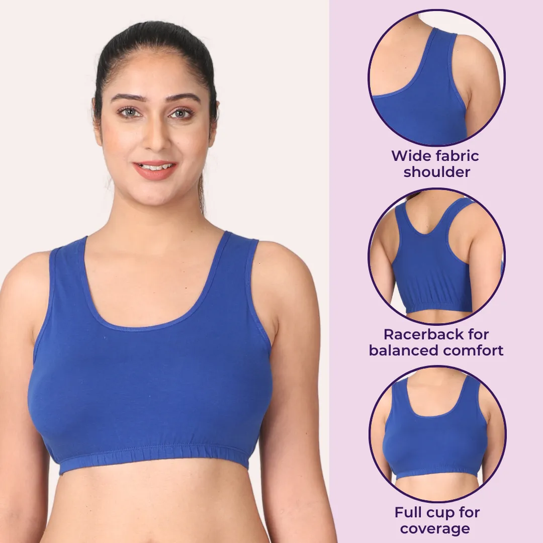 Sleep Bra | Lounge Bra | Non Padded | Non Wired | Full Coverage | Racerback | Pack Of 2