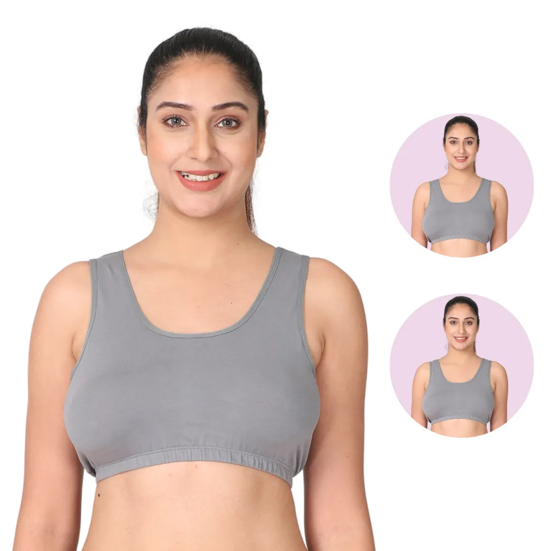 Sleep Bra | Lounge Bra | Non Padded | Non Wired | Full Coverage | Racerback | Pack Of 2
