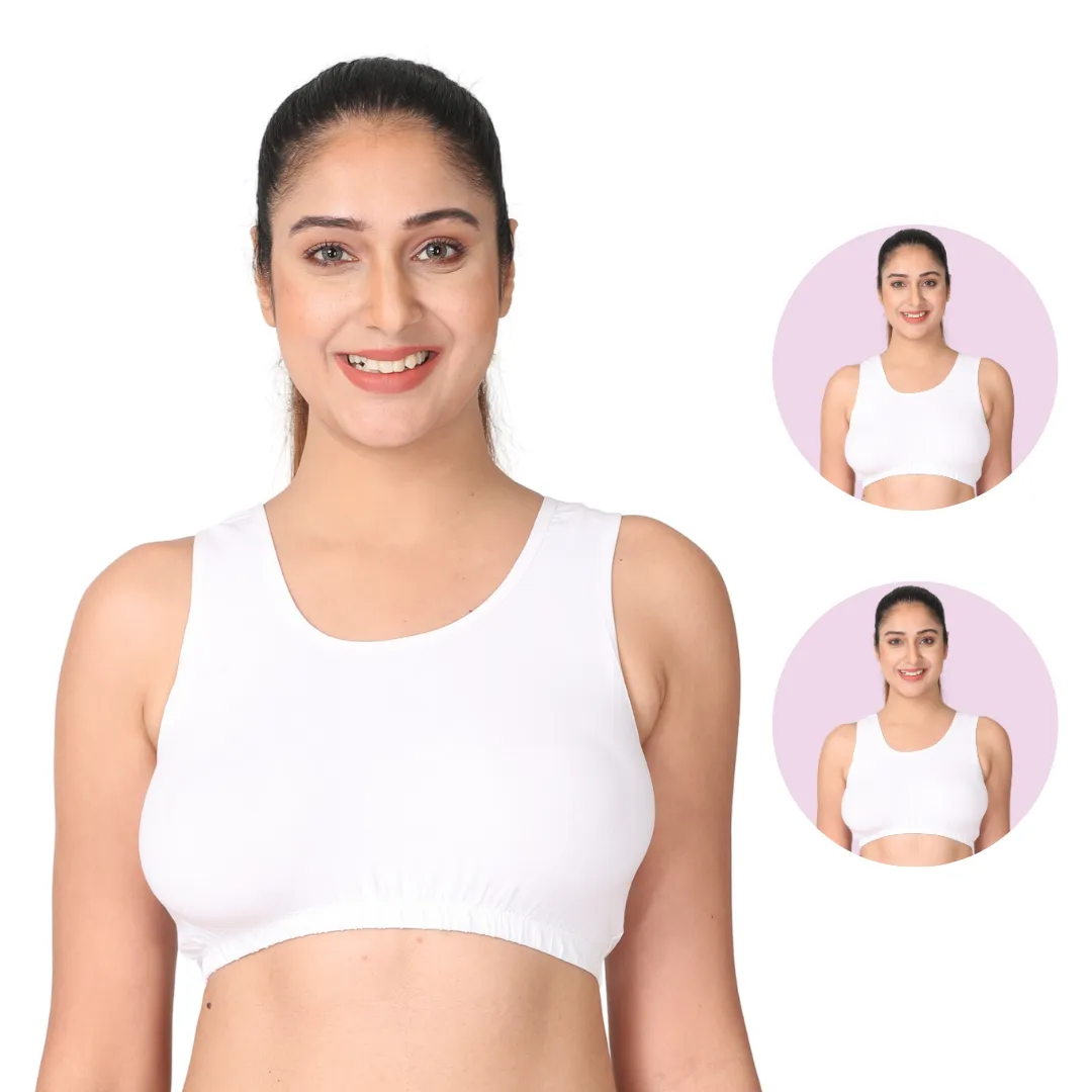 Sleep Bra | Lounge Bra | Non Padded | Non Wired | Full Coverage | Racerback | Pack Of 2