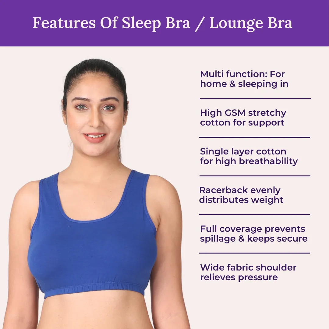Sleep Bra | Lounge Bra | Non Padded | Non Wired | Full Coverage | Racerback | Pack Of 2