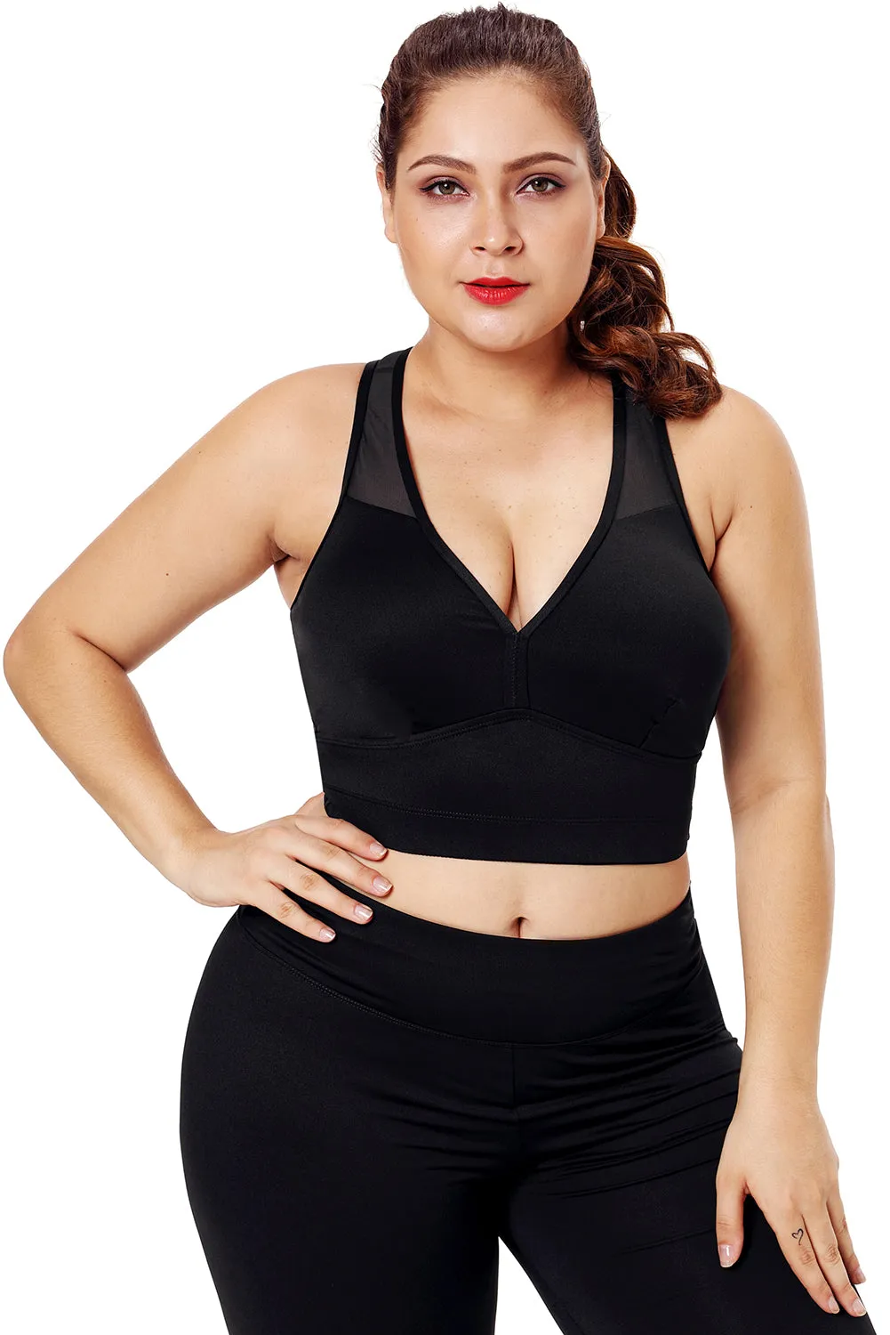 Sleevelss Racerback Plus Size Yoga Bra