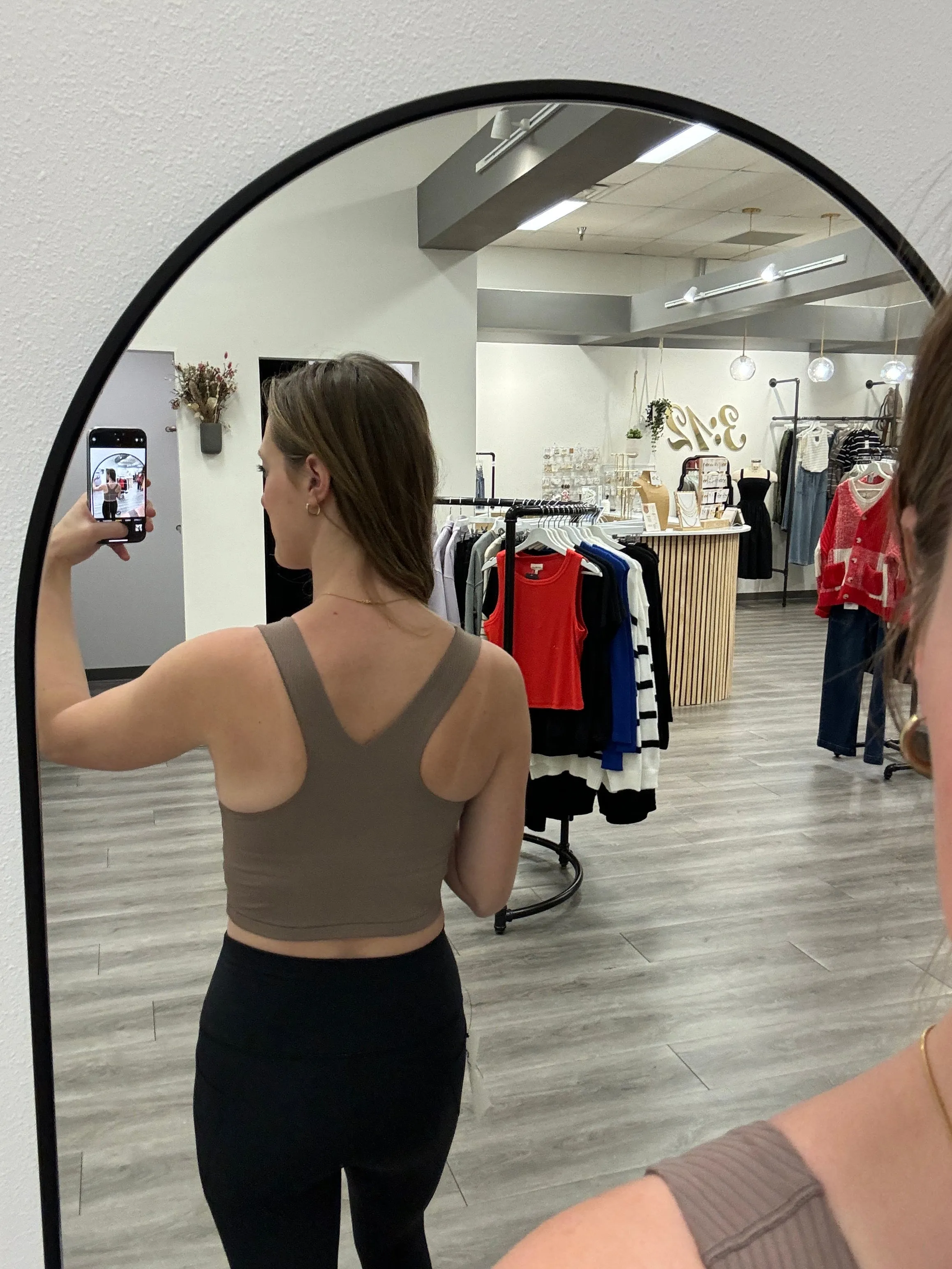 Square Neck Ribbed Racerback Sports Bra