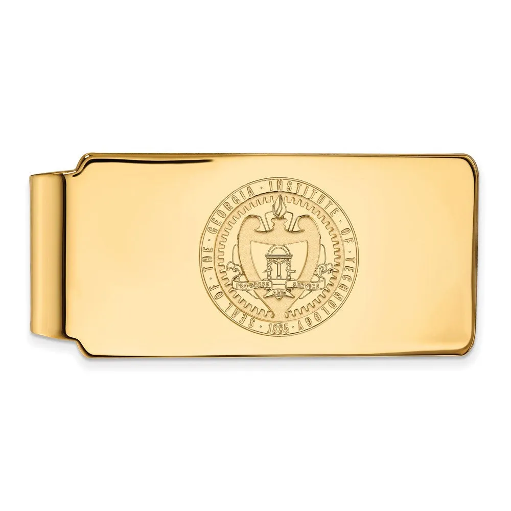 Sterling Silver Gold-plated Georgia Institute of Technology Crest Money Clip